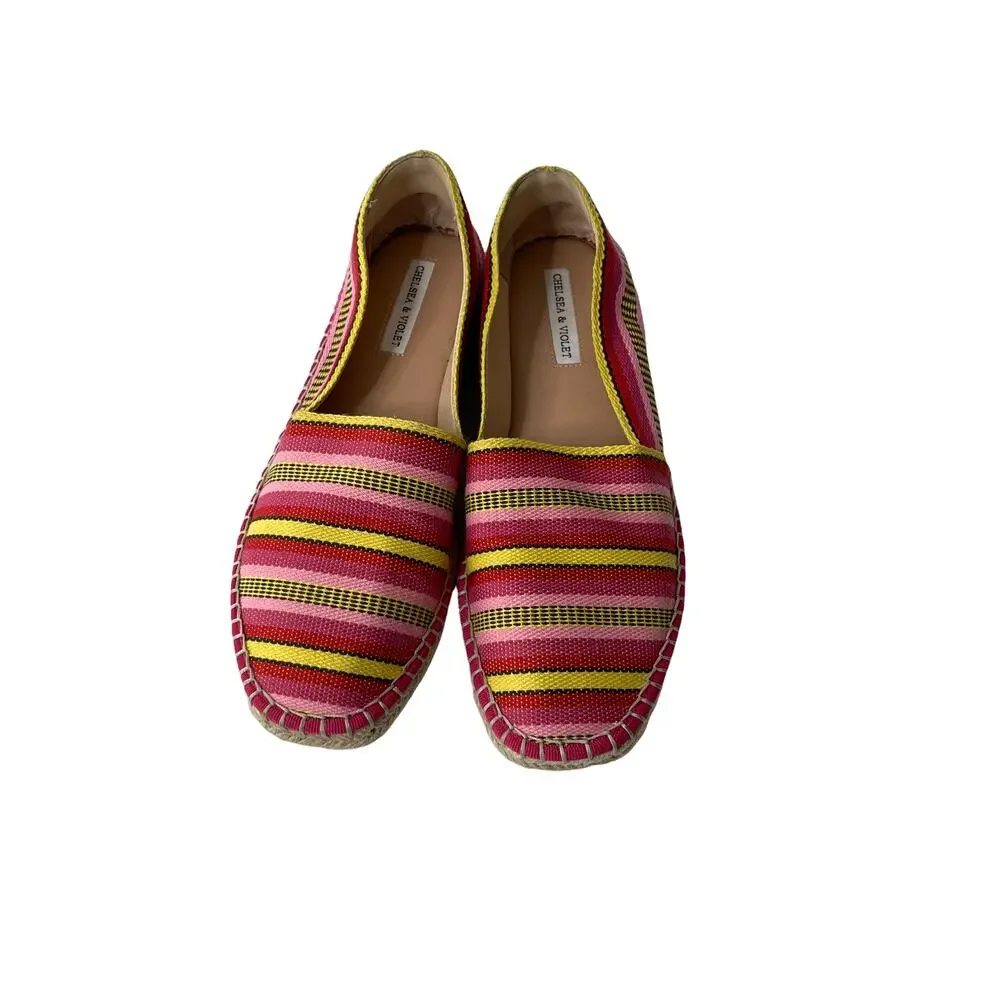 Chelsea & Violet Espadrille‎ Pink Woven Shoes